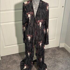 Alter’d State Floral Skull Print Duster Cardigan XL